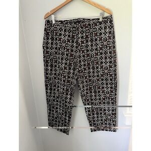 Ruby Rd, Women's Cropped Pants Size 16 Multicolor Geometric  Straight Leg